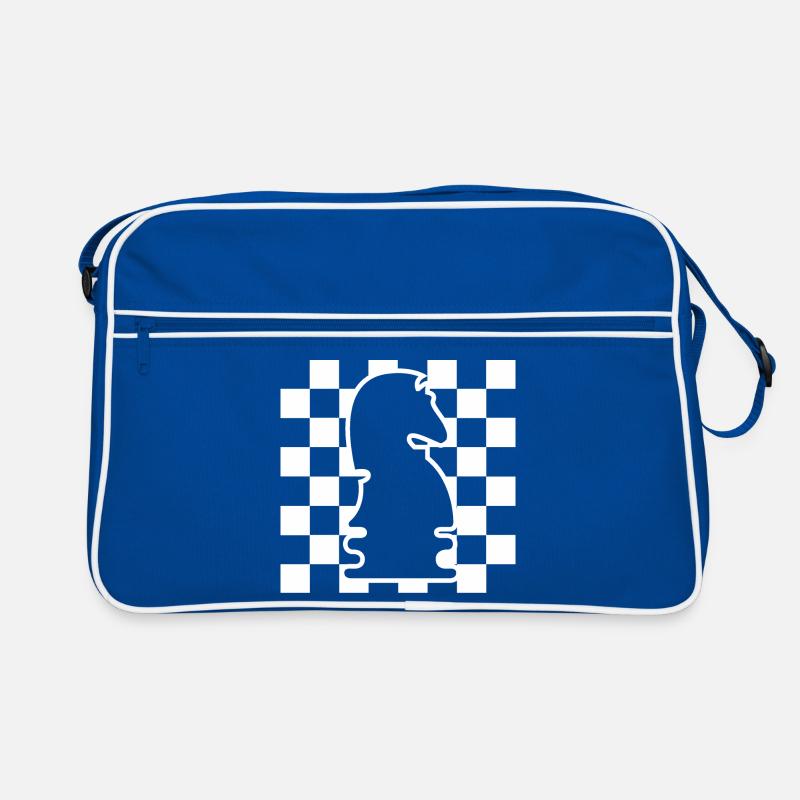 Chess Horse Checkerboard Pattern Symbol Graphic Logo Retro Bag