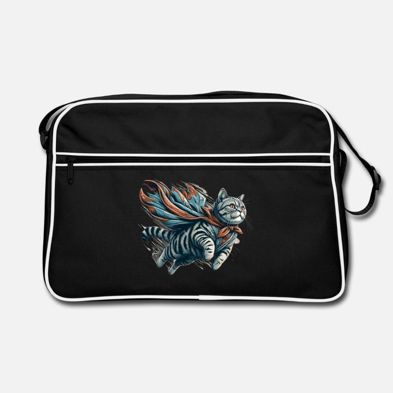 Super Katze Britisch Kurzhaar BKH getigert Retro Tasche