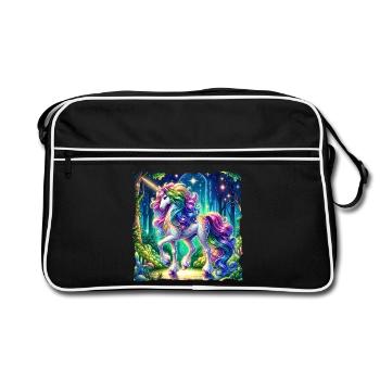 Fantaisie Licorne Chevaux Fans Licorne Amoureux - Sac Retro - noir/blanc - Devant