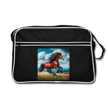 Cheval au galop - Sac Retro - noir/blanc - Devant