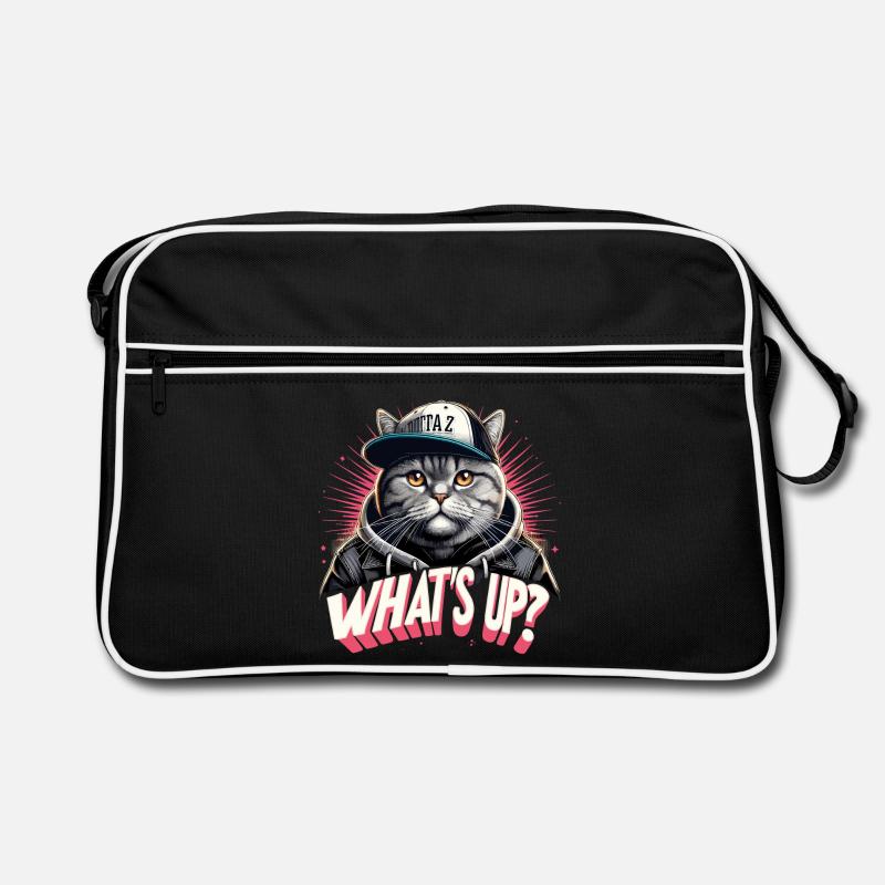 BKH Britisch Kurzhaar Katze getigert Gangster Retro Tasche