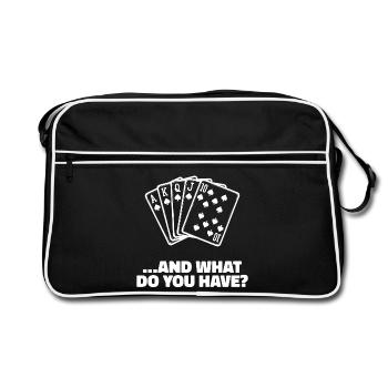 Jeu de cartes Casino Poker Déclaration - Sac Retro - noir/blanc - Devant