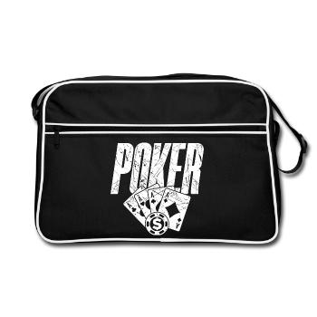 Casino Gambling Poker Jeu de cartes gagnant Jackpot - Sac Retro - noir/blanc - Devant