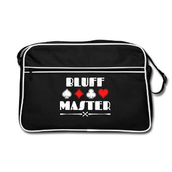 Déclaration du casino de jeu Poker Bluff Joueur professionnel - Sac Retro - noir/blanc - Devant
