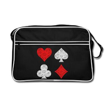 Gambling Roulette Lottery Poker Gambling Casino - Retro Bag - black/white - Front