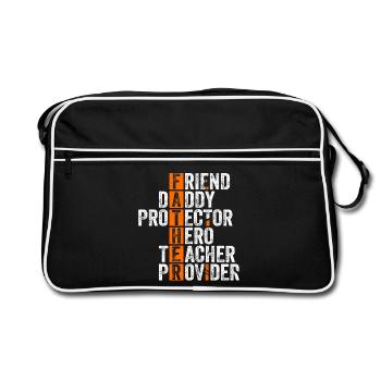 Meilleur papa Fête des hommes - Fête des pères - Sac Retro - noir/blanc - Devant