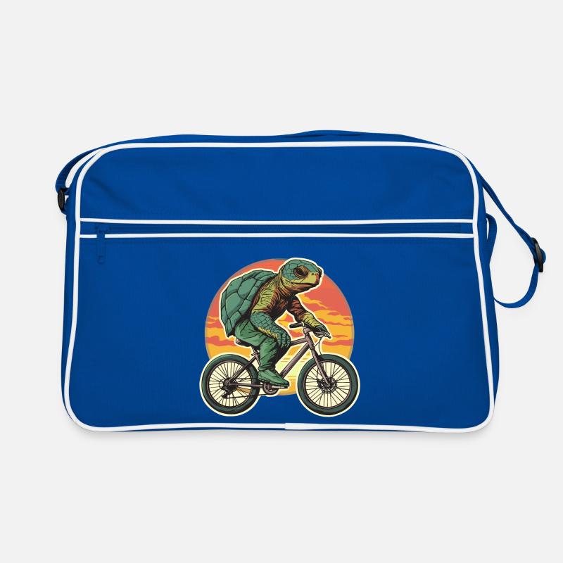 Turtle Bicycle Cyclist Tortoise Retro Bag