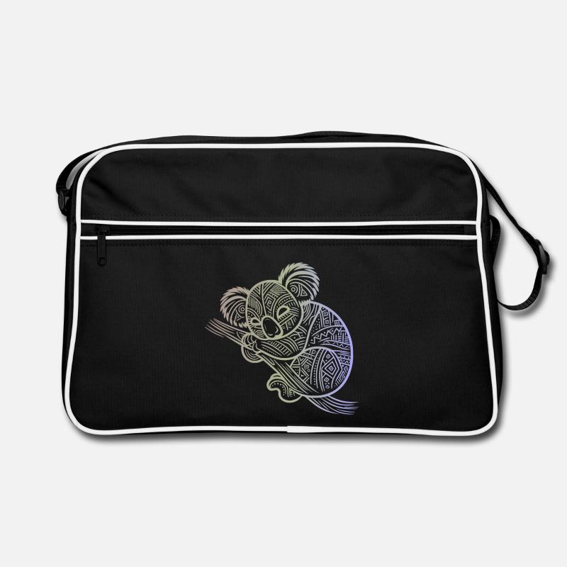 Koala in Aborigine-Mustern, Stammesmuster Retro Tasche