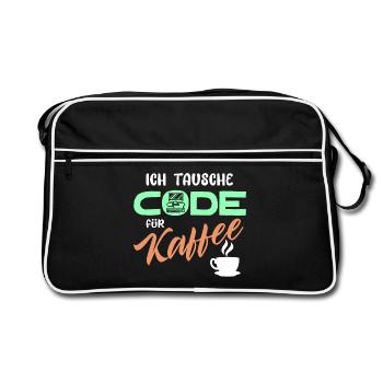 Code Developer Statement Programmer Computer - Retro Bag - black/white - Front