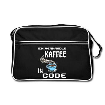 Developer Computergeek Statement Coding Scripting - Retro Bag - black/white - Front