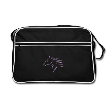 Fast Running Horse Head - Retro Bag - black/white - Front