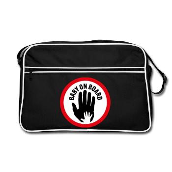 Bébé à bord main dans la main - Sac Retro - noir/blanc - Devant