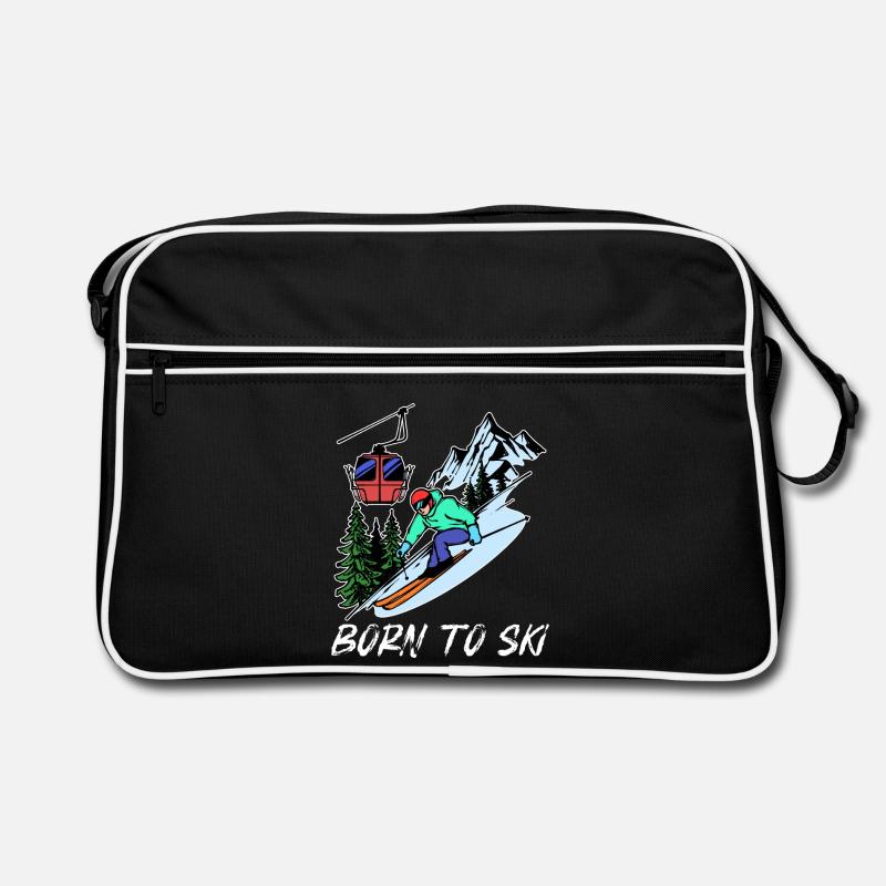 Wintersport Schifahren Statement Schifahrer Eis Retro Tasche
