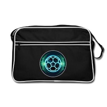 Logo futuriste de football néon - Sac Retro - noir/blanc - Devant