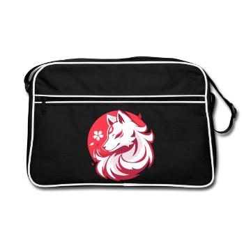 Renard blanc style asiatique - Sac Retro - noir/blanc - Devant