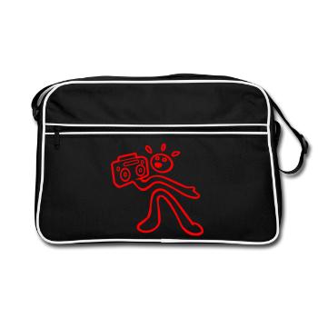 gheto blaster - Retro Bag - black/white - Front