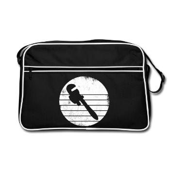 Dessin de clé à tube - Sac Retro - noir/blanc - Devant