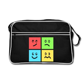 Fun geometric color games - Retro Bag - black/white - Front
