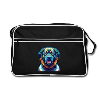 Caucasian Shepherd Dog Breed Cartoon Kawaii - Retro Bag - black/white - Front