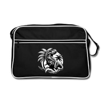 Cadeau de dinosaure T-Rex rugissant - Sac Retro - noir/blanc - Devant