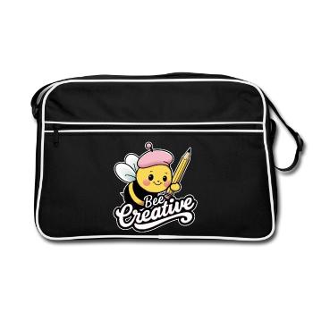 creative bee bee be creative - Retro Bag - black/white - Front