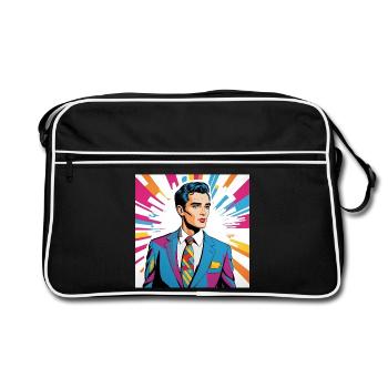 Portrait style pop art homme élégant - Sac Retro - noir/blanc - Devant