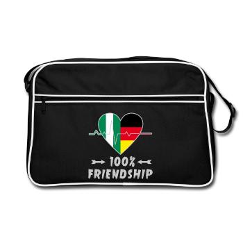 L'amitié entre le Nigeria et l'Allemagne est à - Sac Retro - noir/blanc - Devant