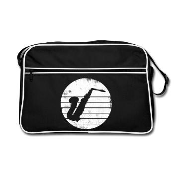 Dessin de saxophone - Sac Retro - noir/blanc - Devant