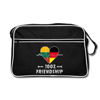 Lithuania and Germany 100% friendship - Retro Bag - black/white - Front