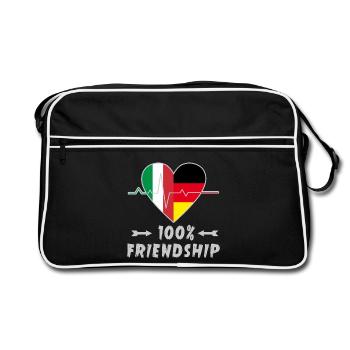 L'Italie et l'Allemagne : une amitié à 100 % - Sac Retro - noir/blanc - Devant