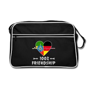 Ethiopia and Germany 100% friendship - Retro Bag - black/white - Front