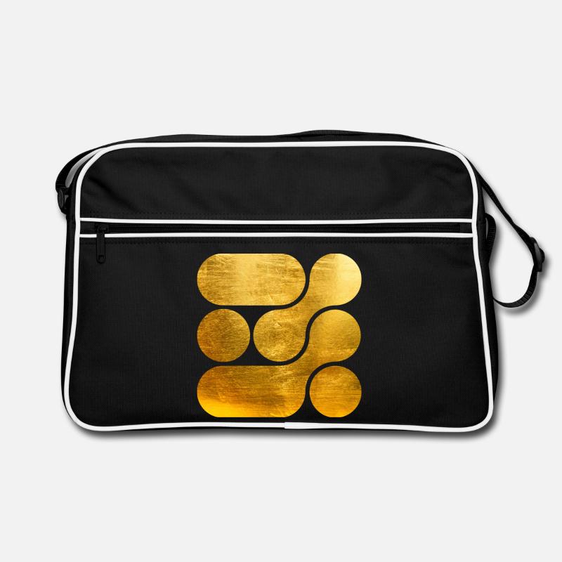 OCHOOO - GOLD - Retro Tasche - Schwarz/Weiß