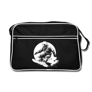 Snowboarder Drawing - Retro Bag - black/white - Front
