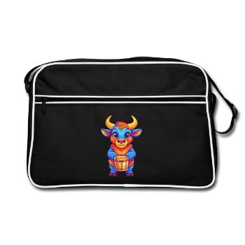 Bongo Colorful Kawaii Cartoon Character Clipart - Retro Bag - black/white - Front