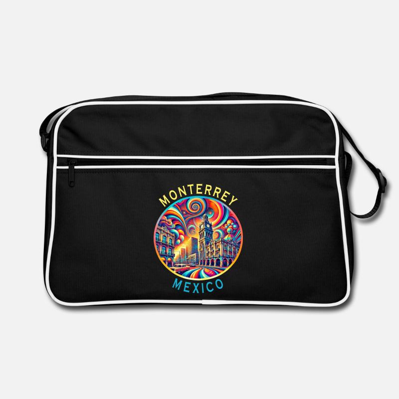 Monterrey Mexiko Städte Kunst Design Retro Tasche