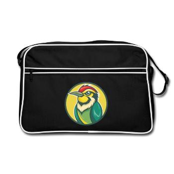Bee Eater Cute Kawaii Cartoon Clipart Pet Animal - Retro Bag - black/white - Front