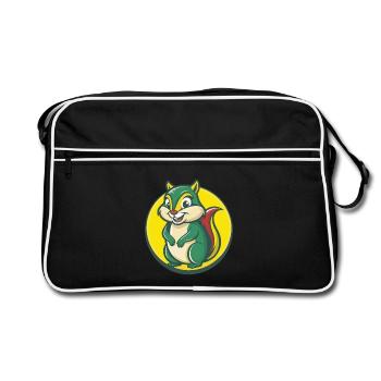 Chipmunk Cute Kawaii Cartoon Clipart Pet Animal - Retro Bag - black/white - Front
