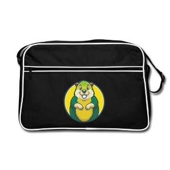 Gopher Cute Kawaii Cartoon Clipart Pet Animal - Retro Bag - black/white - Front