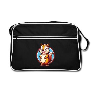 Chipmunk Funny Kawaii Cartoon Clipart Animal Pet - Retro Bag - black/white - Front