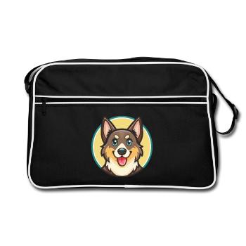 Lapponian Shepherd Dog Breed Cartoon Kawaii - Retro Bag - black/white - Front