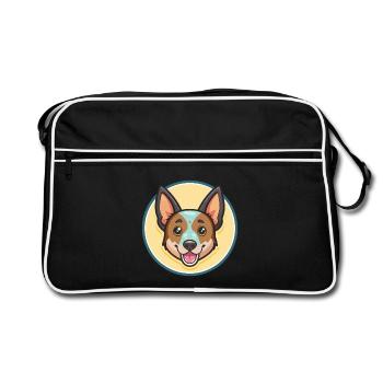 St Miguel bovin chien race dessin animé Kawaii Clipart - Sac Retro - noir/blanc - Devant