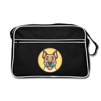 Tarse Catalburun Chien Race Dessin animé Kawaii Clipart - Sac Retro - noir/blanc - Devant