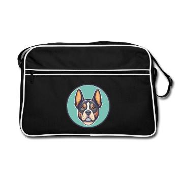 Braque Saint Germain Chien Race Dessin Animé Kawaii Pet - Sac Retro - noir/blanc - Devant