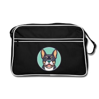 Cao De Castro Laboreiro Dog Breed Cartoon Kawaii - Retro Bag - black/white - Front