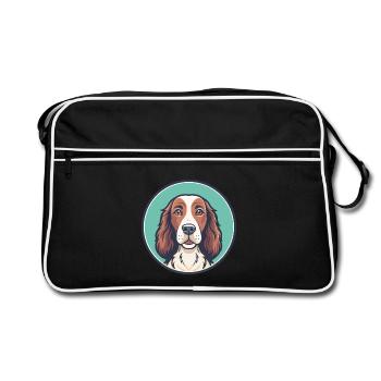 Irlandais Setter Rouge Et Blanc Chien Race Dessin animé drôle - Sac Retro - noir/blanc - Devant