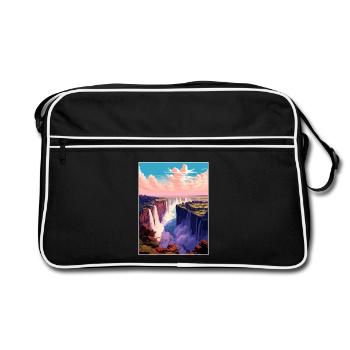 Tanzania Travel Poster Souvenir Postcard Painting - Retro Bag - black/white - Front