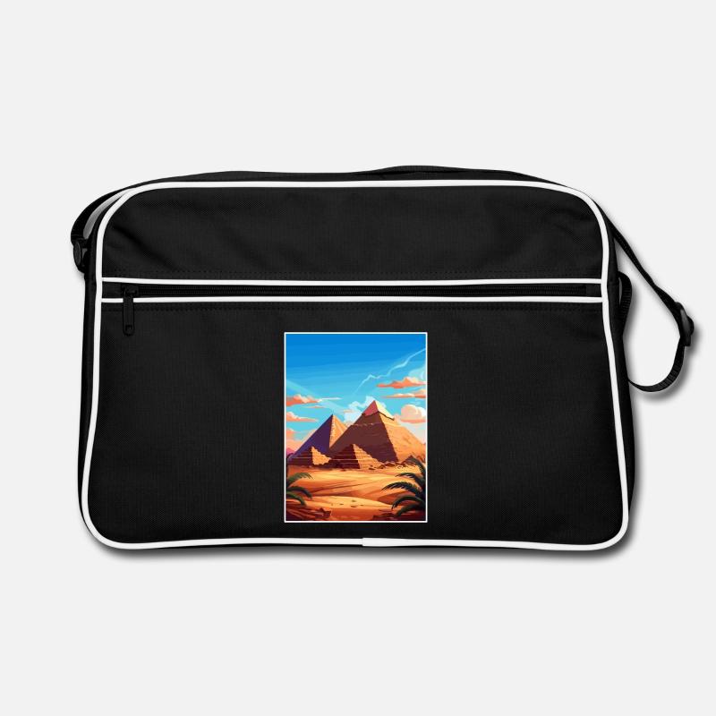 Le Caire, Égypte, Grandes Pyramides De Gizeh, Affiche De Voyage Sac Retro