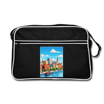 Rosario Argentina Affiche de voyage Peinture Souvenir WPA - Sac Retro - noir/blanc - Devant
