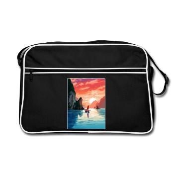 Ha Long Bay Vietnam Islands Travel Poster Souvenir - Retro Bag - black/white - Front