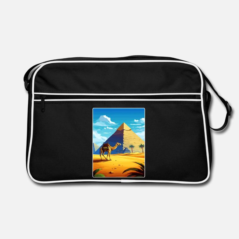 Le Caire, Égypte, Grandes Pyramides De Gizeh, Affiche De Voyage Sac Retro